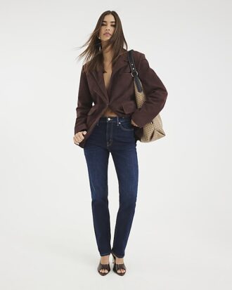 Blue High Waisted Slim Fit Jeans