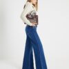 Blue High Waisted Soft Wide Leg Jeans