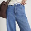 Blue High Waisted Wide Leg Jeans