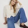 Blue High Waisted Wide Leg Jeans