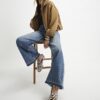 Blue High Waisted Wide Leg Jeans