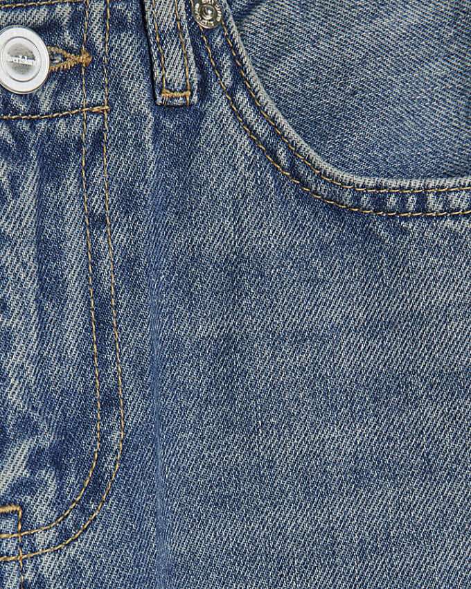 Blue High Waisted Wide Leg Jeans