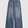 Blue High Waisted Wide Leg Jeans