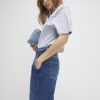 Blue High Waisted Wide Leg Snaffle Jeans