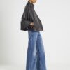 Blue High Waisted Wide Leg Snaffle Jeans