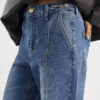 Blue High Waisted Wide Leg Snaffle Jeans