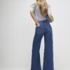 Blue High Waisted Wide Leg Snaffle Jeans