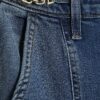 Blue High Waisted Wide Leg Snaffle Jeans
