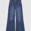 Blue High Waisted Wide Leg Snaffle Jeans