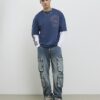 Blue Japanese Double Layered T-Shirt