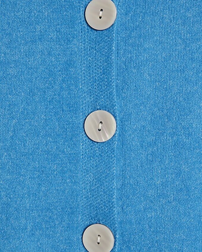 Blue Knitted Long Sleeve Cardigan