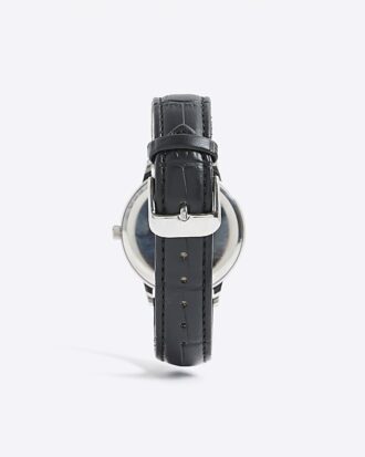 Blue Leather Strap Watch