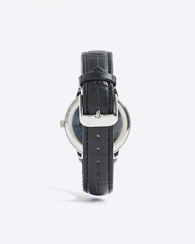Blue Leather Strap Watch