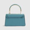 Blue Metal Handle Tote Bag