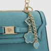 Blue Metal Handle Tote Bag