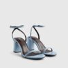 Blue Mid Block Heels