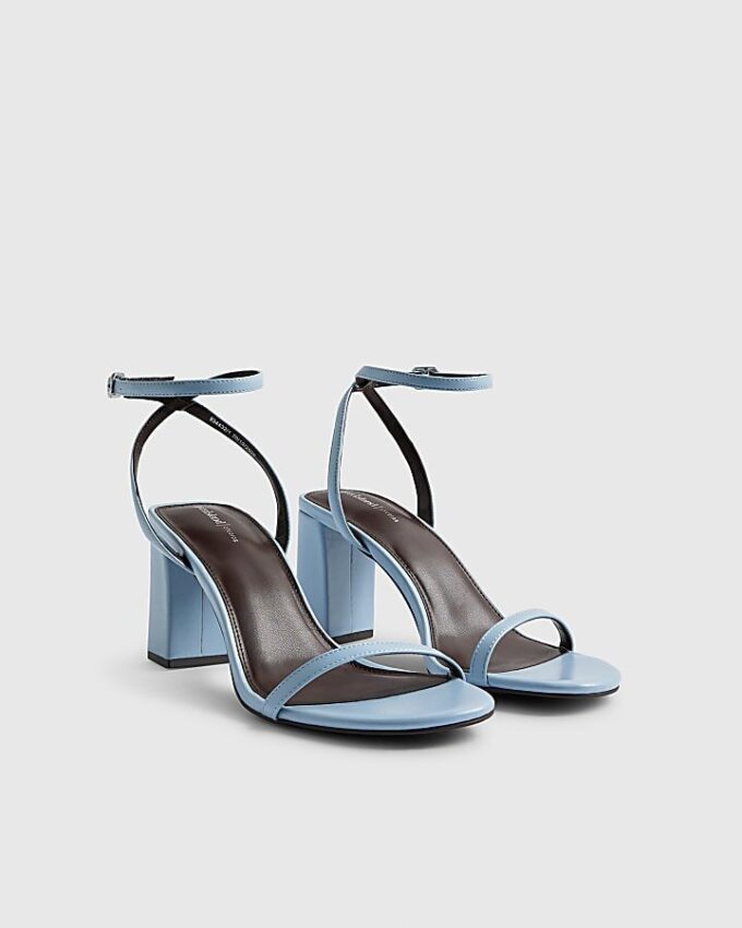 Blue Mid Block Heels