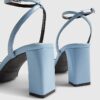 Blue Mid Block Heels