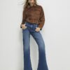 Blue Mid Rise Bootcut Jeans