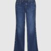 Blue Mid Rise Bootcut Jeans