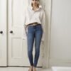 Blue Mid Rise Molly Bum Sculpt Skinny Jeans