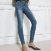 Blue Mid Rise Molly Bum Sculpt Skinny Jeans