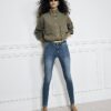 Blue Mid Rise Molly Bum Sculpt Skinny Jeans