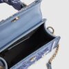 Blue Mini Embroidered Cross Body Tote Bag