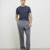 Blue Muscle Fit Textured Knit T-Shirt