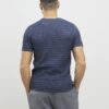 Blue Muscle Fit Textured Knit T-Shirt