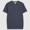 Blue Muscle Fit Textured Knit T-Shirt