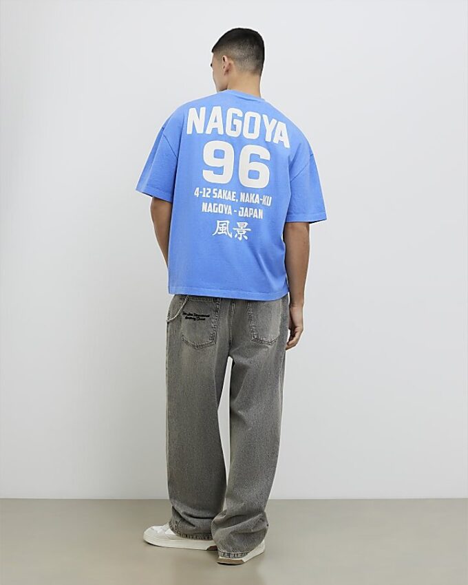 Blue Oversized Fit Nagoya 96 T-Shirt