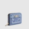 Blue Paisley Print Embroidered Purse