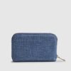 Blue Paisley Print Embroidered Purse