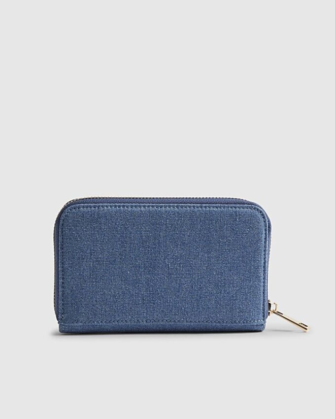 Blue Paisley Print Embroidered Purse
