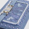 Blue Paisley Print Embroidered Purse