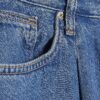 Blue Pleat Front Wide Leg Jeans