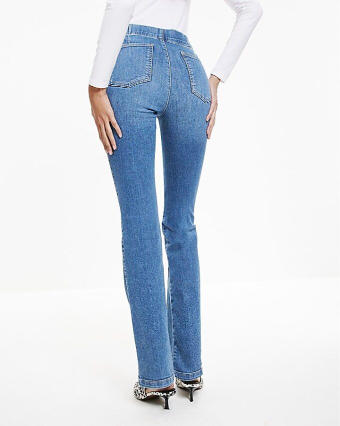 Blue Pull-On Sculpt Flared Jeans