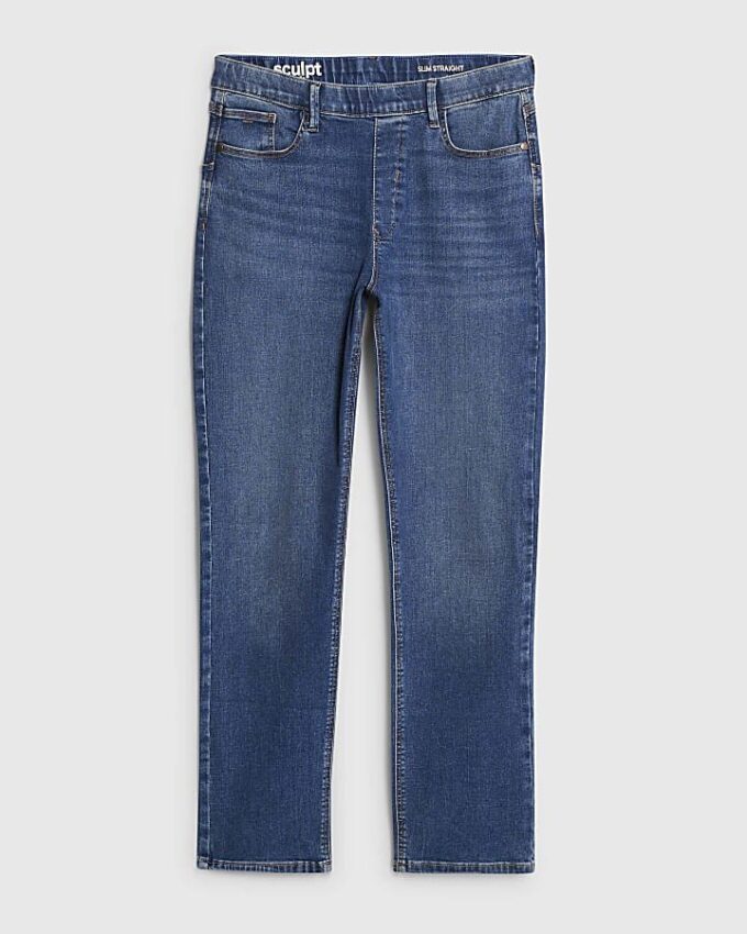 Blue Pull-On Sculpt Slim Jeans