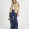 Blue Pull On Wide Leg Jeans