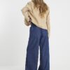 Blue Pull On Wide Leg Jeans