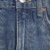 Blue Raw Hem Wide Leg Jeans