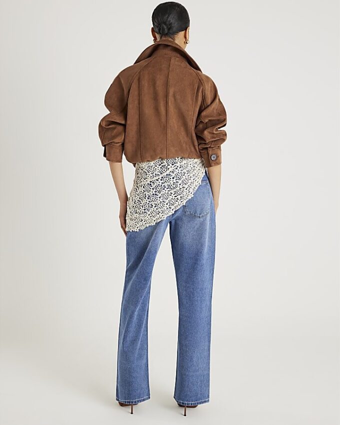 Blue Relaxed Straight Fit Scarf Jeans