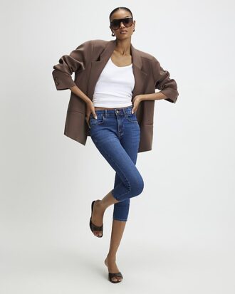 Blue Skinny Fit Capri Jeans