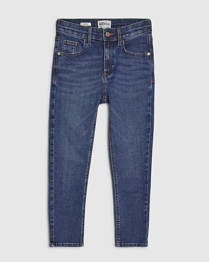Blue Skinny Fit Capri Jeans