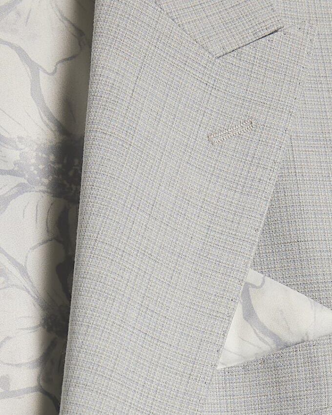 Blue Skinny Fit Check Suit Jacket