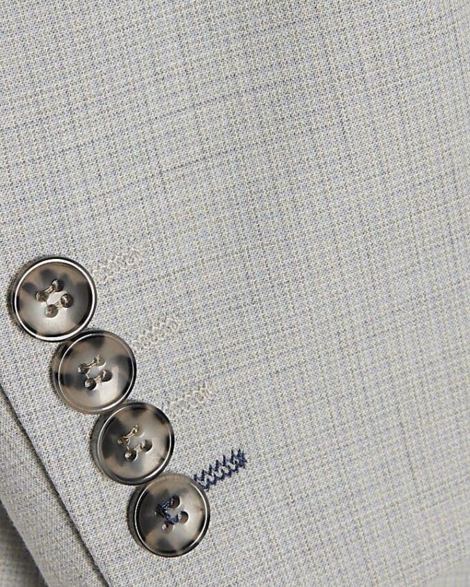 Blue Skinny Fit Check Suit Jacket