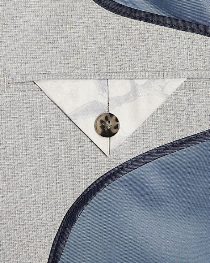 Blue Skinny Fit Check Suit Jacket