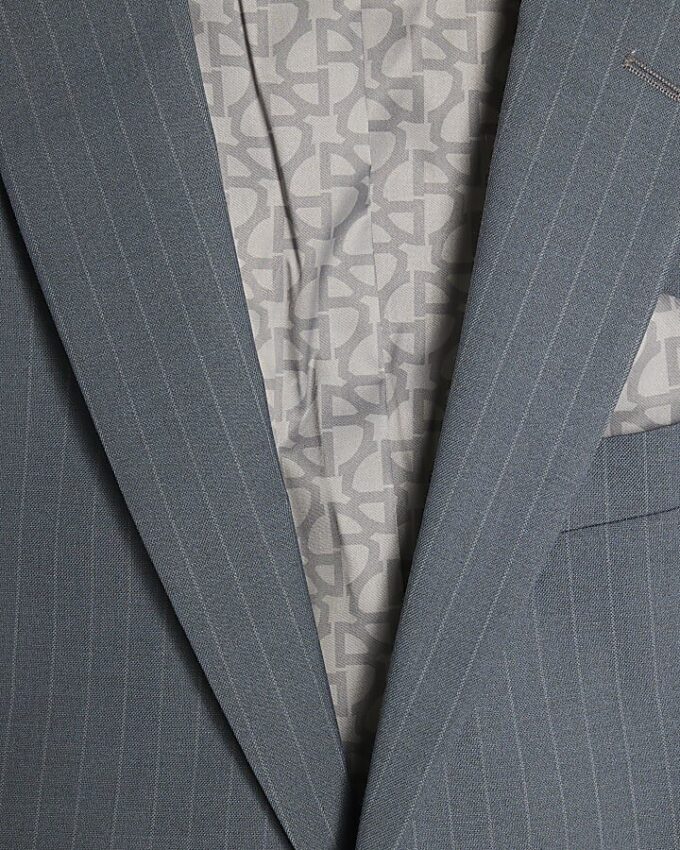 Blue Skinny Fit Pinstripe Suit Jacket