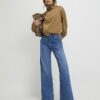 Blue Tailored Wide Leg Jeans